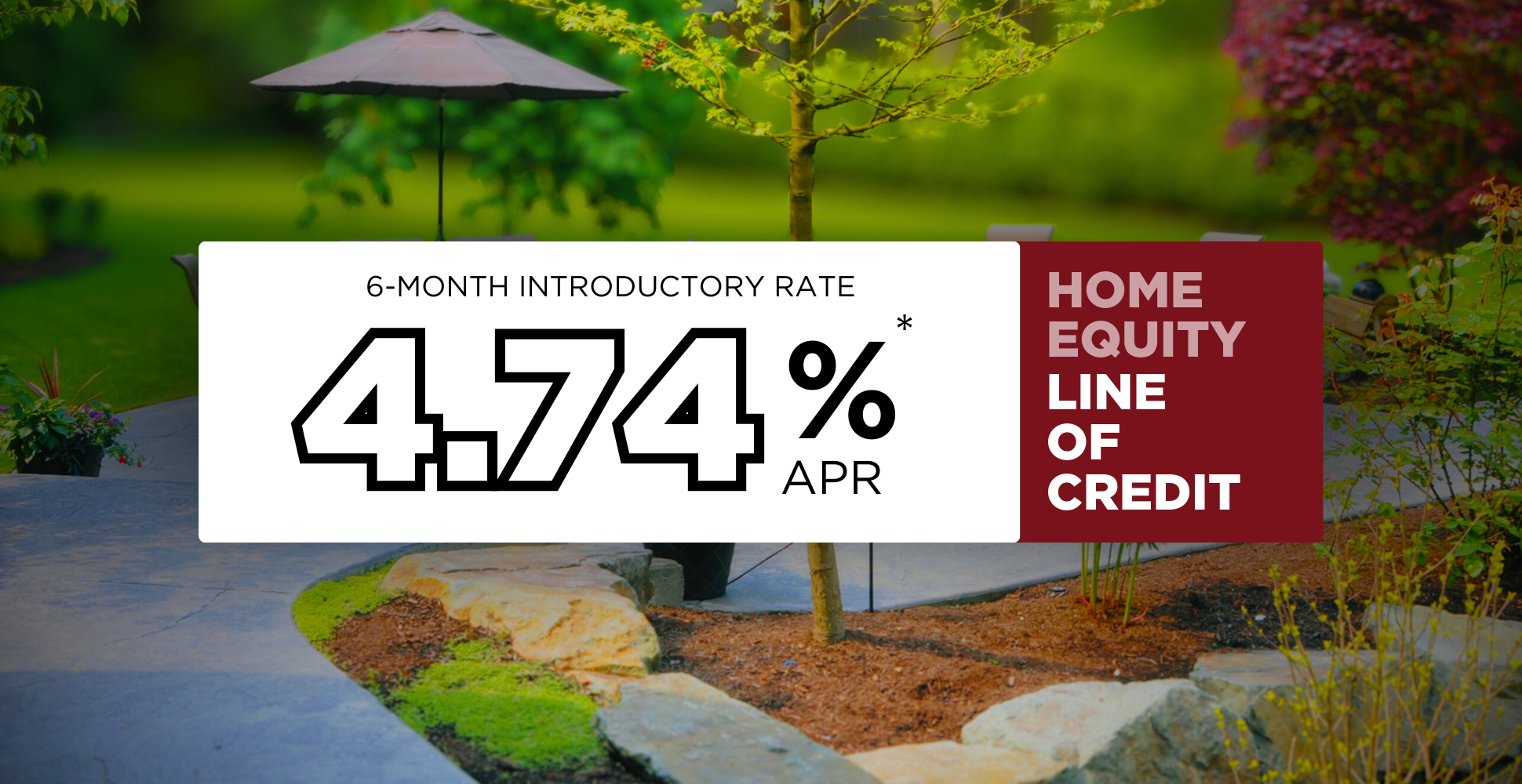 6-month introductory rate 4.74% APR* Home Equity Line of Credit